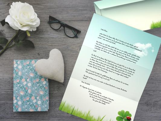 Motivpapier Kleeblatt Briefpapier mit Motiv